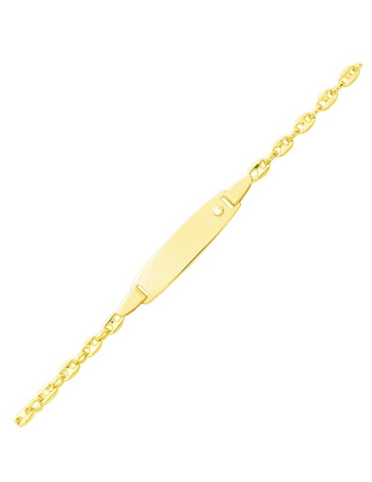 Gourmette bébé Or Jaune 18K diamant