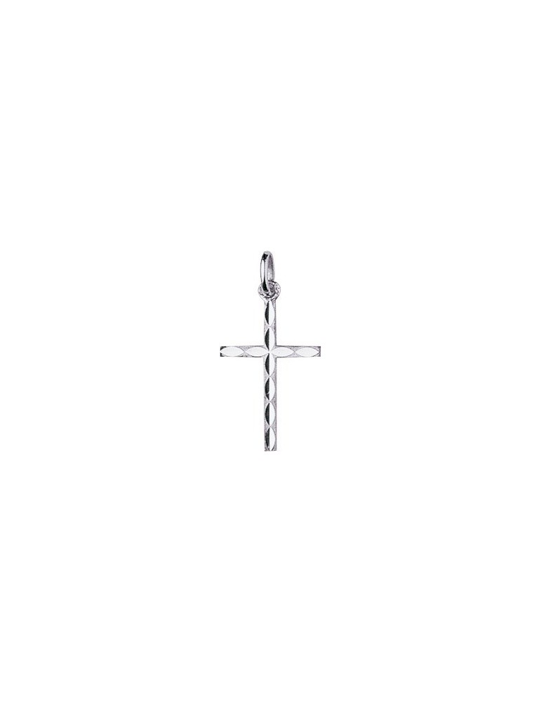 Pendentif Croix Or Blanc 18K