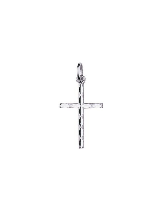 Pendentif Croix Or Blanc 18K