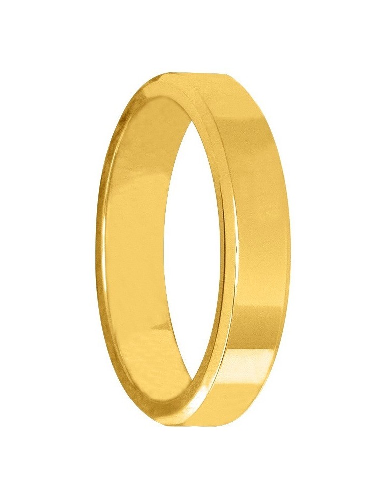 Alliance Or Jaune 9K Ruban Biseautée 4mm Alliance Or Jaune 9K Ruban Biseautée 4mm