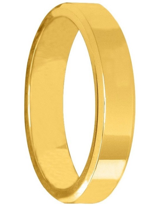 Alliance Or Jaune 9K Ruban Biseautée 4mm Alliance Or Jaune 9K Ruban Biseautée 4mm