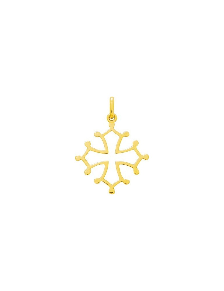 Pendentif Croix Occitane Or Jaune 9K