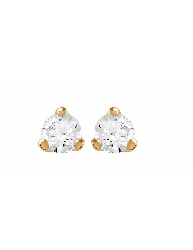 Boucles d'oreilles Diamant 0.20ct or rose 18k 