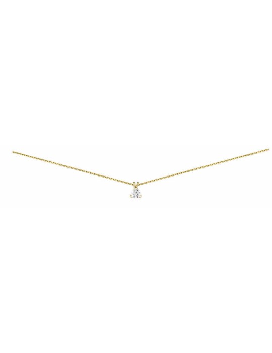 Collier Diamant 0.40ct or jaune 18k