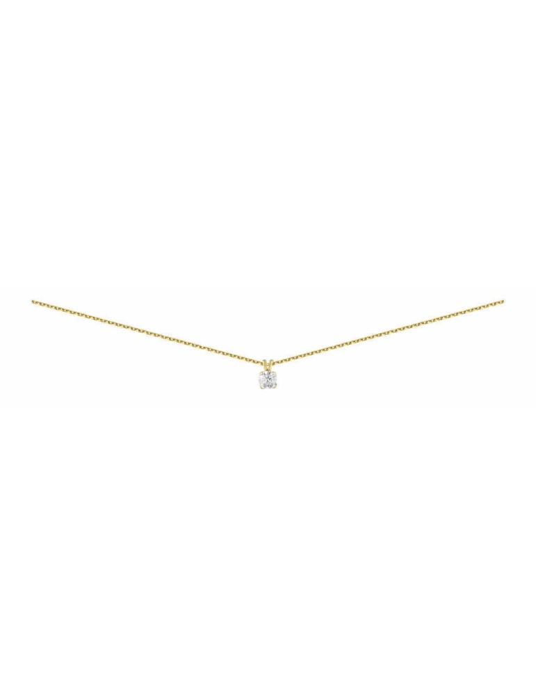 Collier Diamant 0.20ct or jaune 18k 