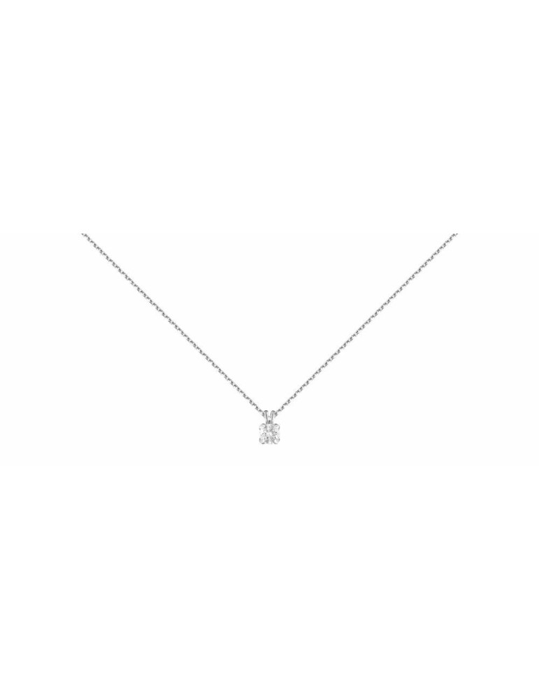 Collier Diamant 0.25ct or gris 18k 