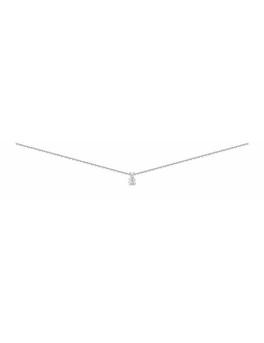 Collier Diamant 0.20ct or gris 9K 