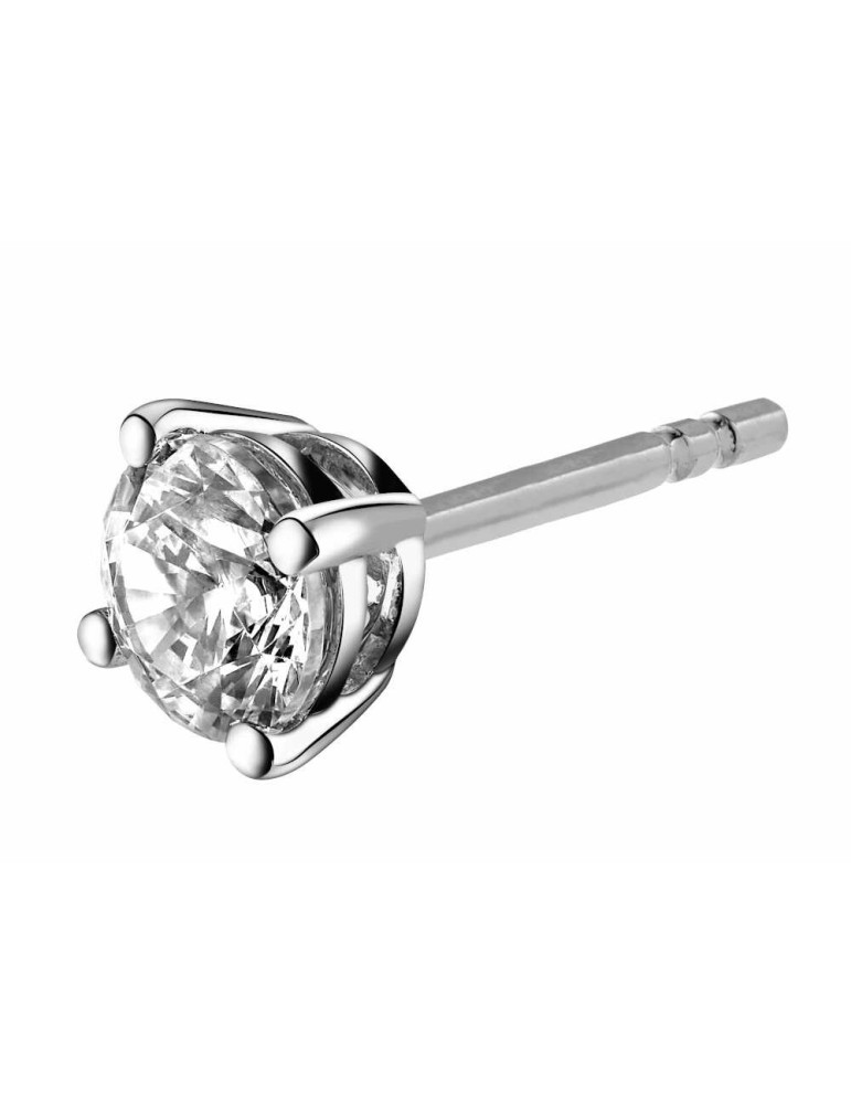 Boucles d'oreilles Diamant 0.11ct or gris 9K 