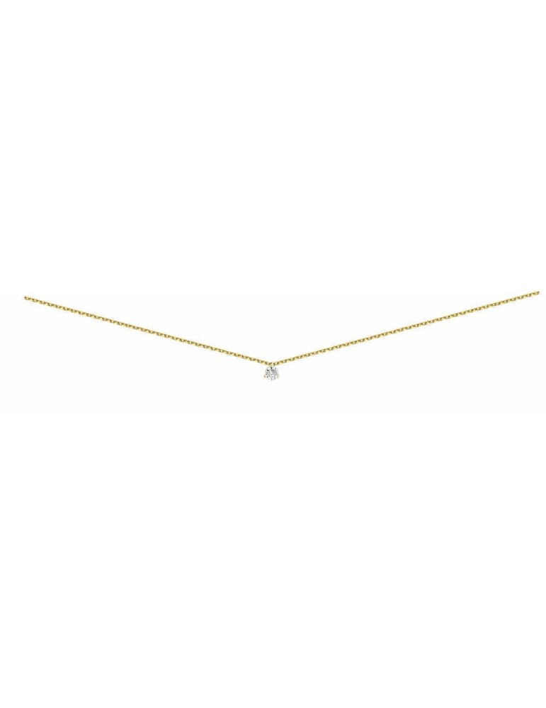 Collier Diamant 0.15ct or jaune 18k