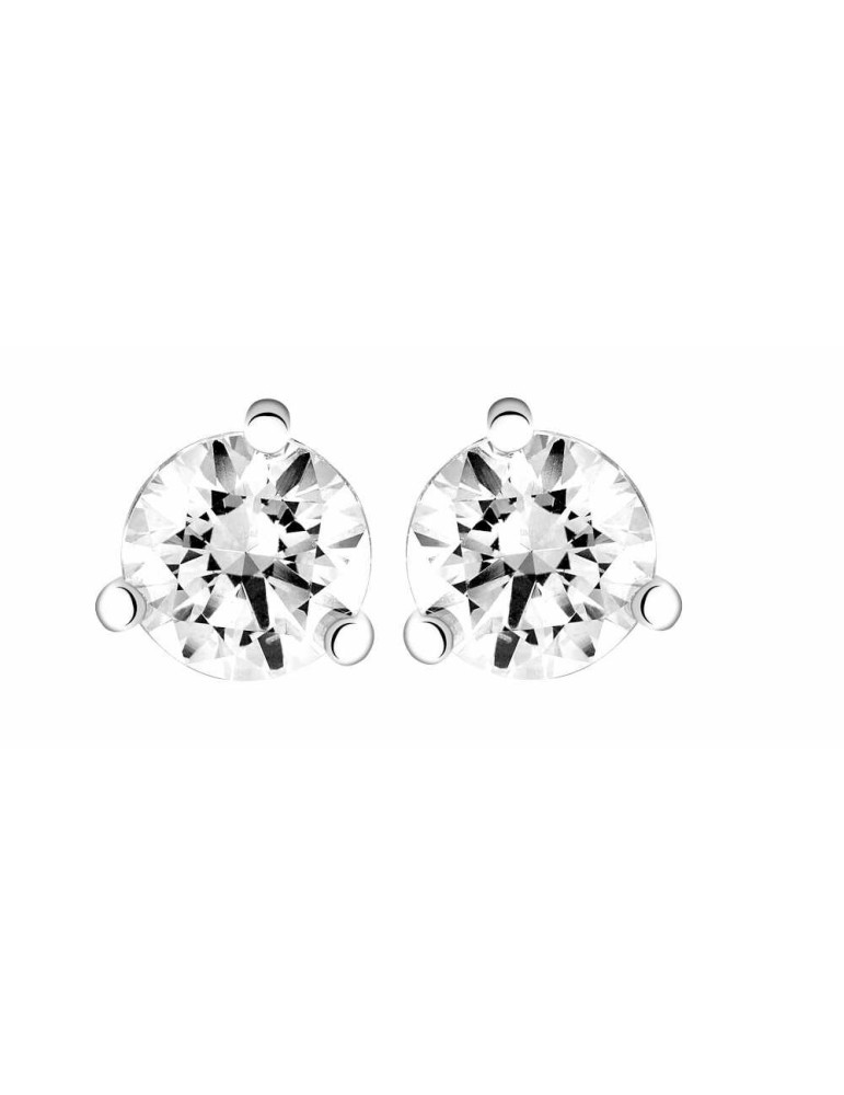 Boucles d'oreilles Diamant 0.40ct or gris 18k 