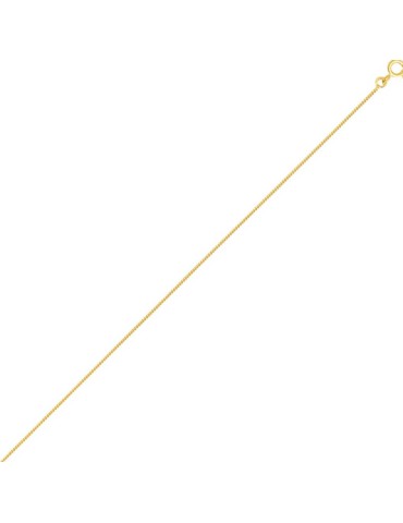 Chaine maille gourmette diamantée 1mm en or jaune 18k 750/1000 2