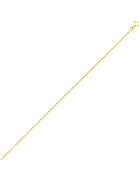 Chaine maille gourmette diamantée 1mm en or jaune 18k 750/1000