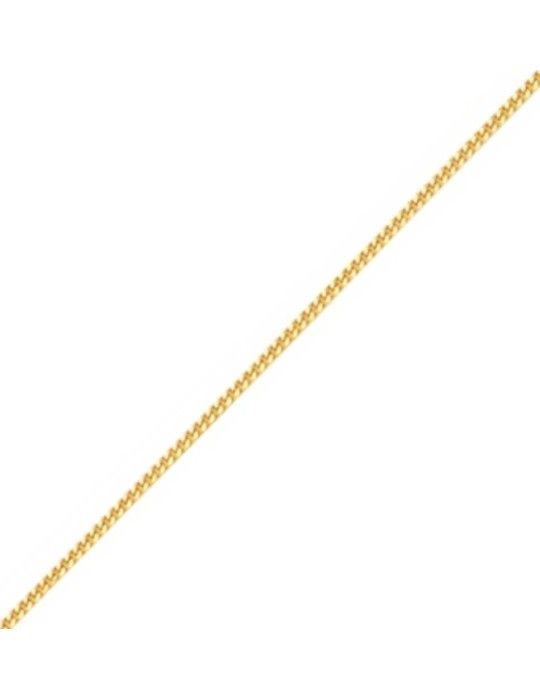Chaine maille gourmette diamantée 1mm en or jaune 18k 750/1000