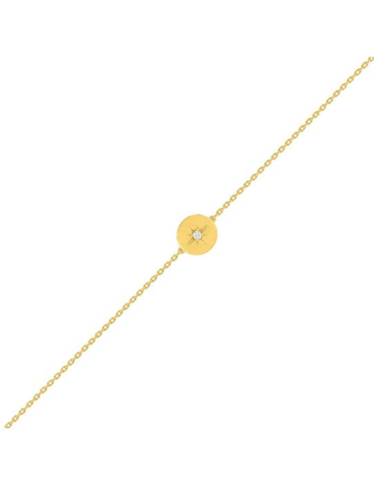 Bracelet en or jaune 18K Oxyde de Zirconium
