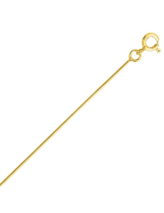 Chaine maille Serpentine ronde 0,80 mm en or jaune 18k 750/1000