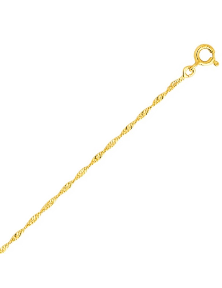 Chaine maille Singapour 1.70 mm en or jaune 18k 750/1000