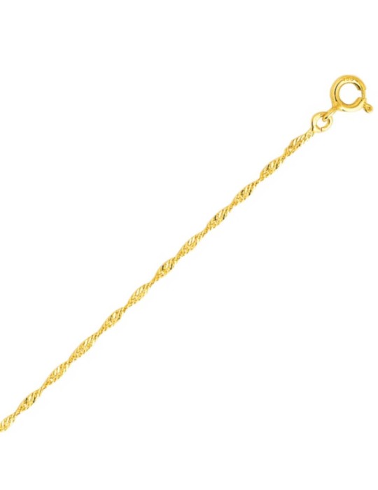 Chaine maille Singapour 1.70 mm en or jaune 18k 750/1000