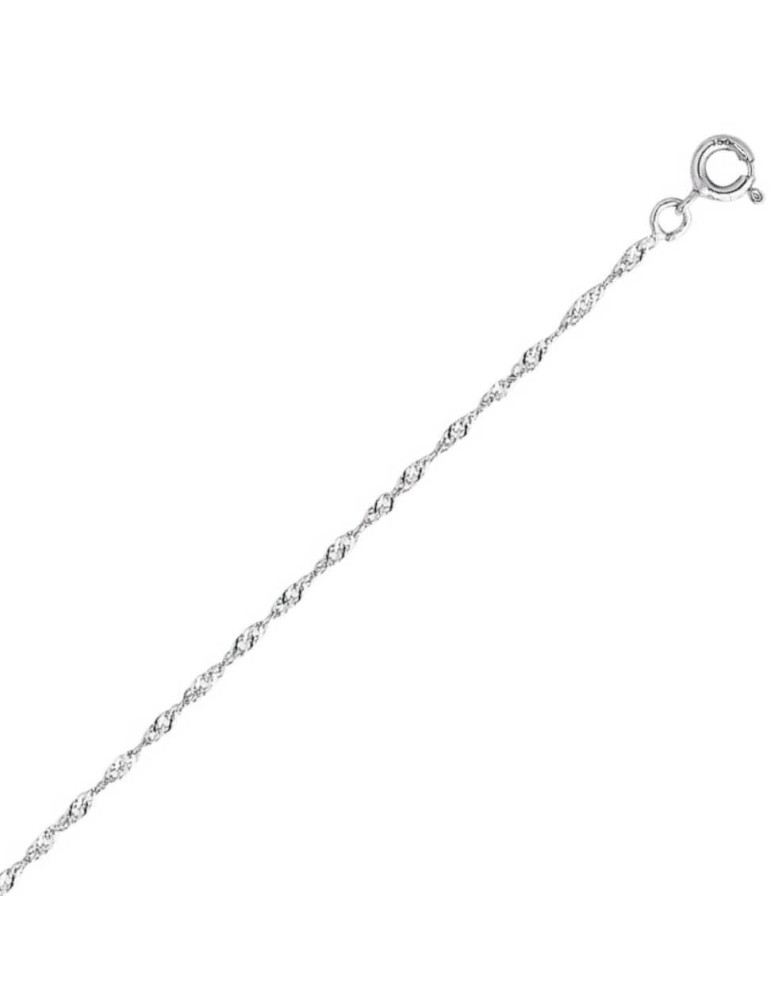 Chaine maille Singapour 1.70 mm en or blanc 18k 750/1000