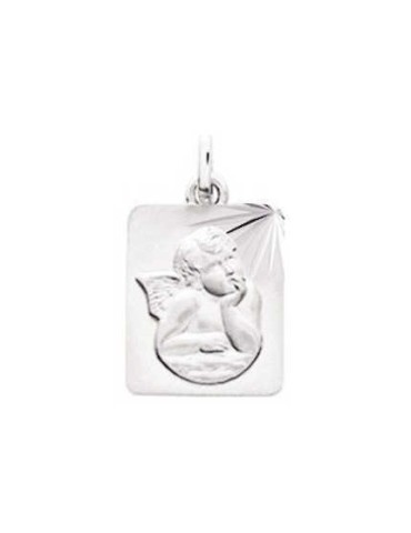 Médaille Ange Or Blanc 18K