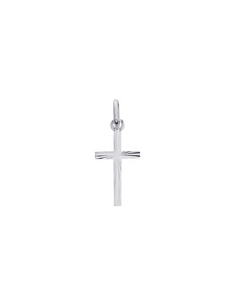 Pendentif Croix Or Blanc 18K 