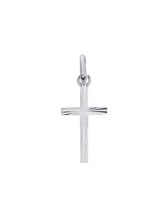Pendentif Croix Or Blanc 18K 