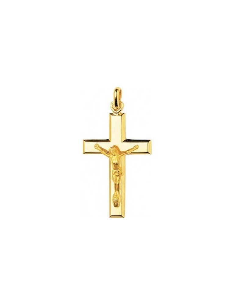 Pendentif Croix Christ Or Jaune 18K 