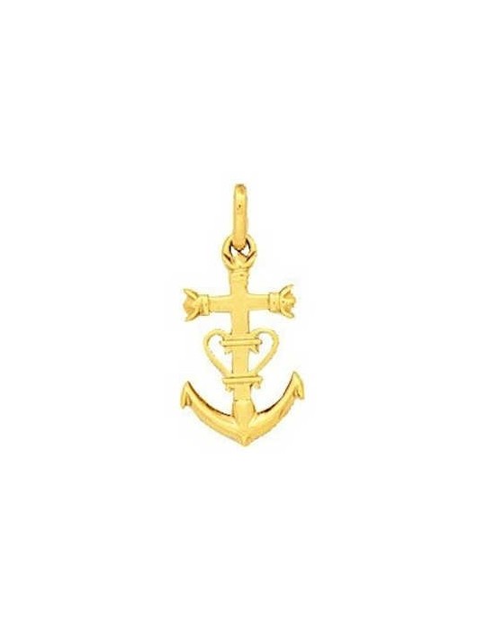 Pendentif Croix Camarguaise Or Jaune 18K 