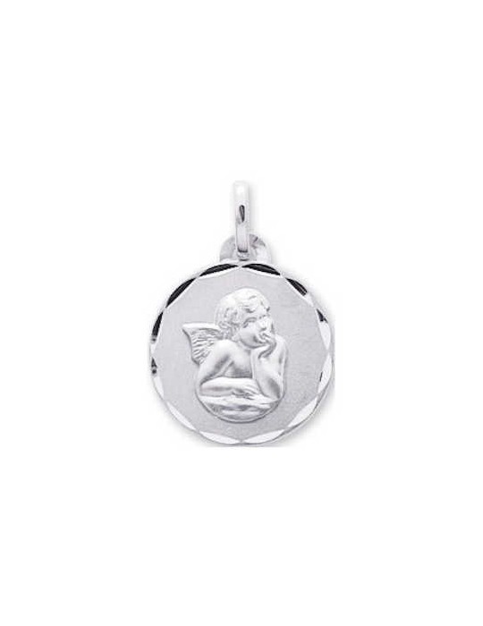 Médaille Ange Or Blanc 9K 