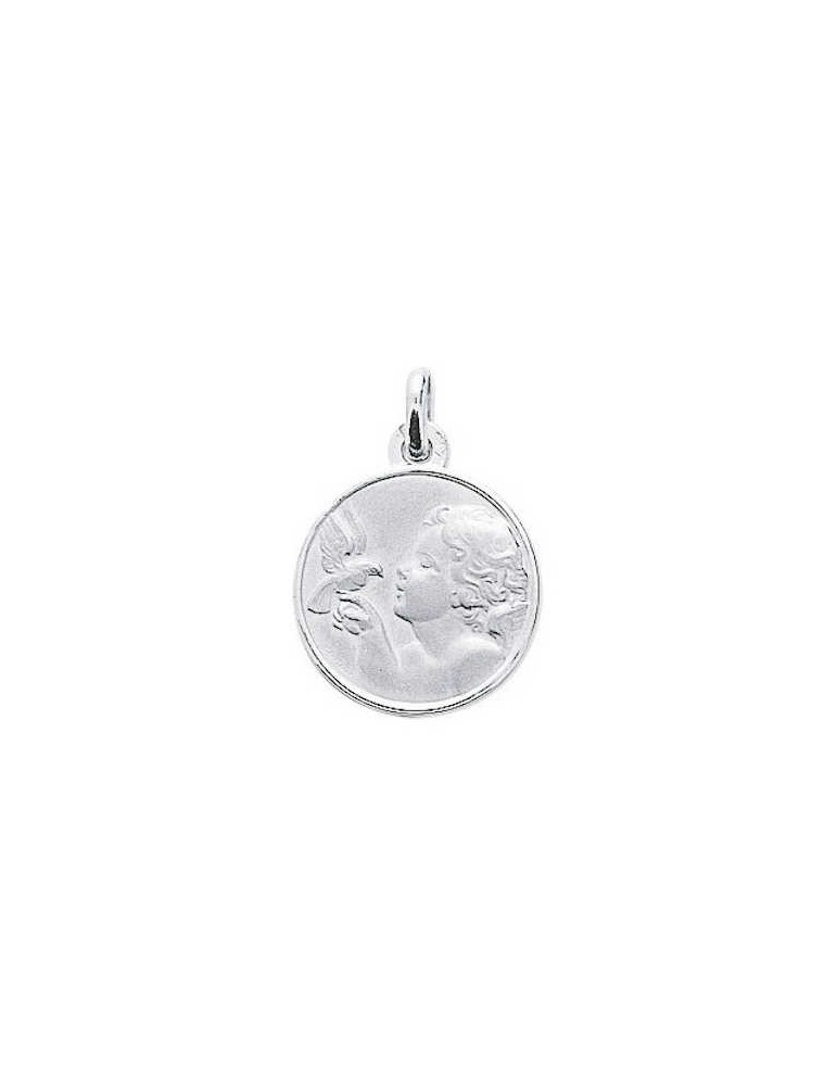 Médaille Ange Or Blanc 9K 