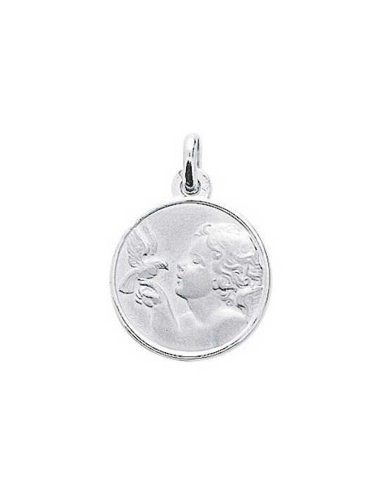 Médaille Ange Or Blanc 9K 