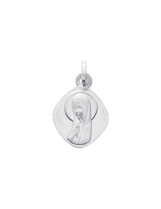 Médaille Vierge Or Blanc 9K 