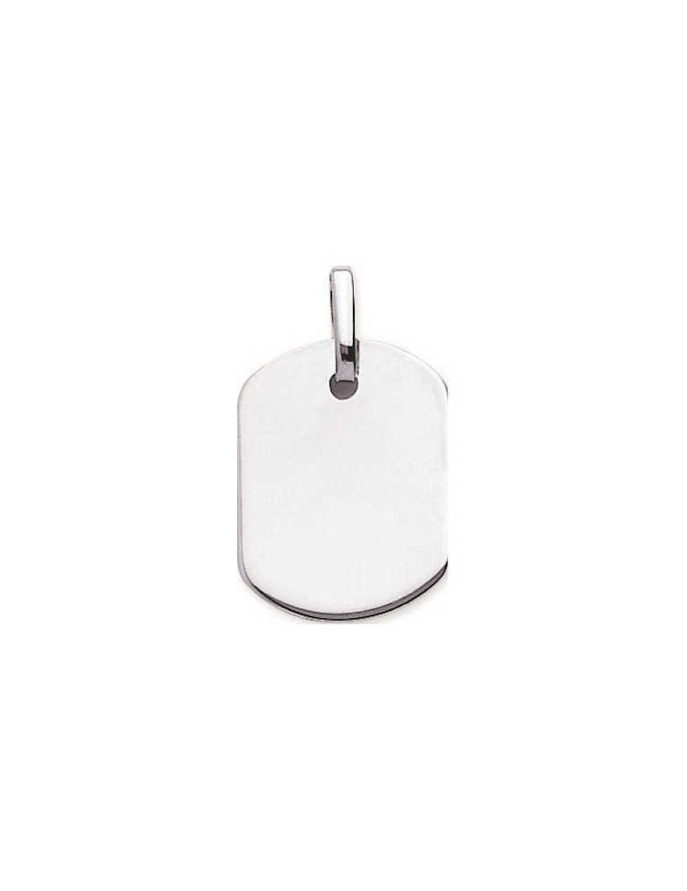 Pendentif Rectangulaire Or Blanc 9K 