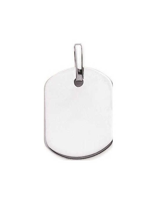 Pendentif Rectangulaire Or Blanc 9K 
