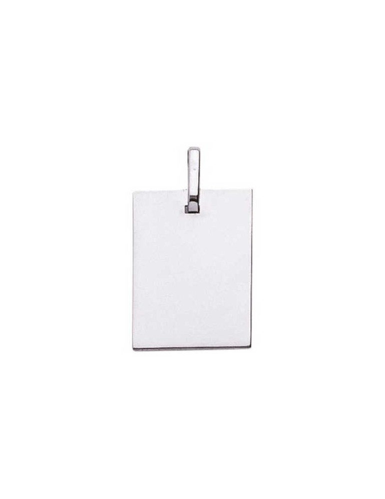 Pendentif Rectangulaire Or Blanc 9K 
