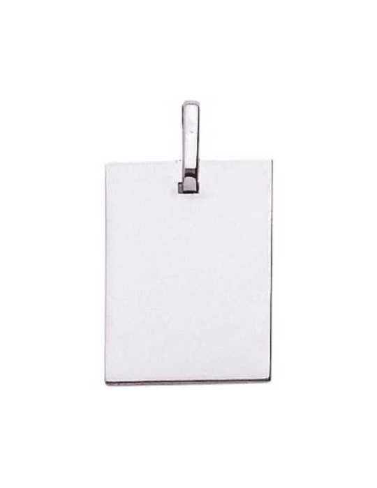 Pendentif Rectangulaire Or Blanc 9K 