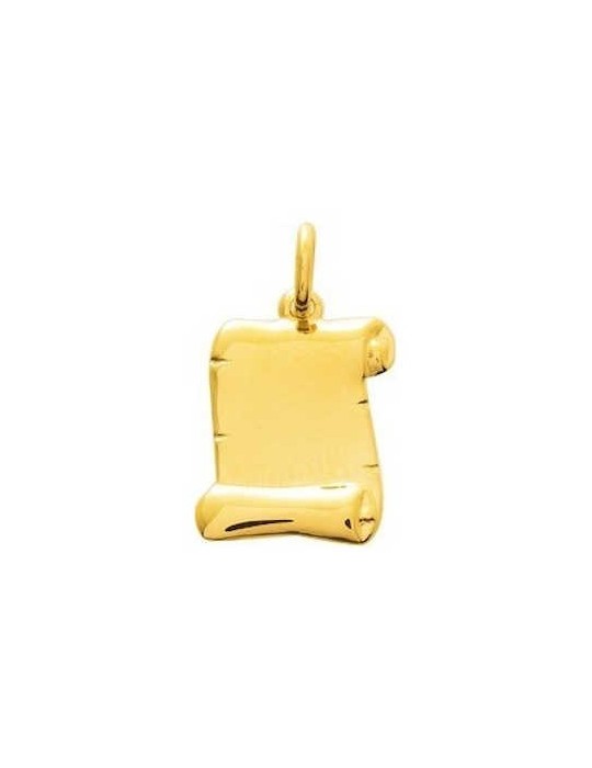 Pendentif Parchemin Or Jaune 9K 