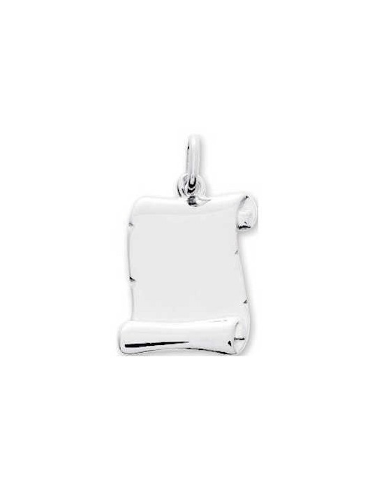 Pendentif Parchemin Or Blanc 9K 
