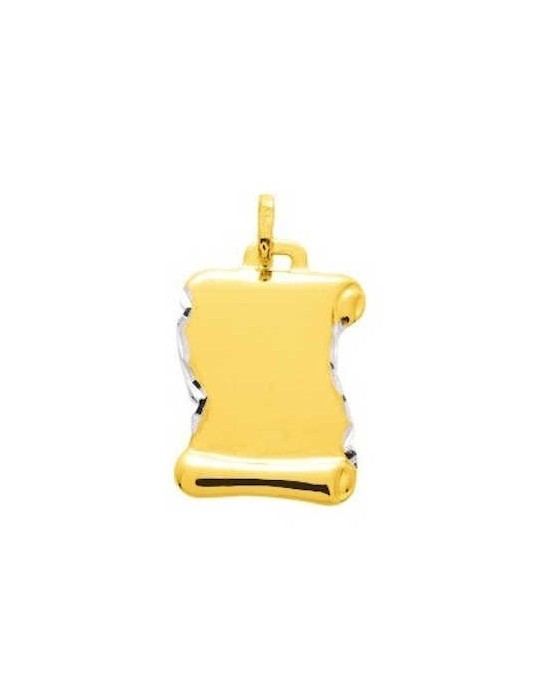 Pendentif Parchemin Or Jaune et Or Blanc 9K 