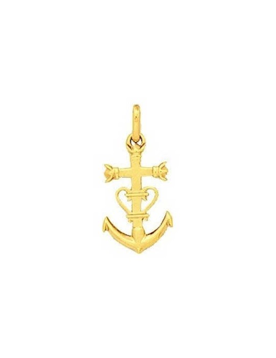 Pendentif Croix Camarguaise Or Jaune 9K 
