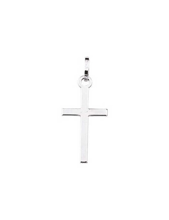 Pendentif Croix Or Blanc 9K 