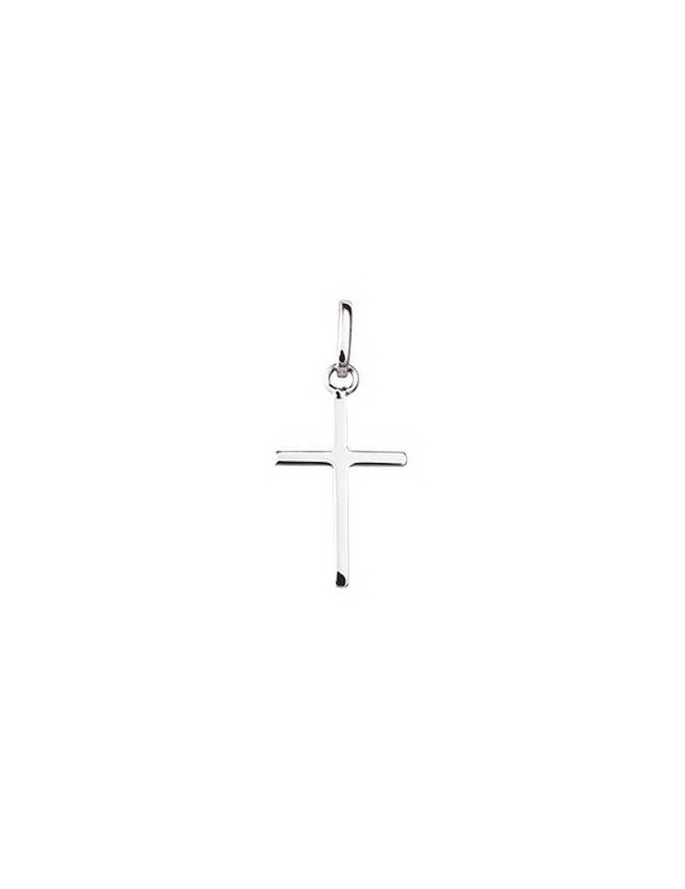 Pendentif Croix Or Blanc 9K 