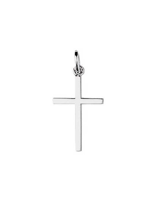 Pendentif Croix Or Blanc 9K 