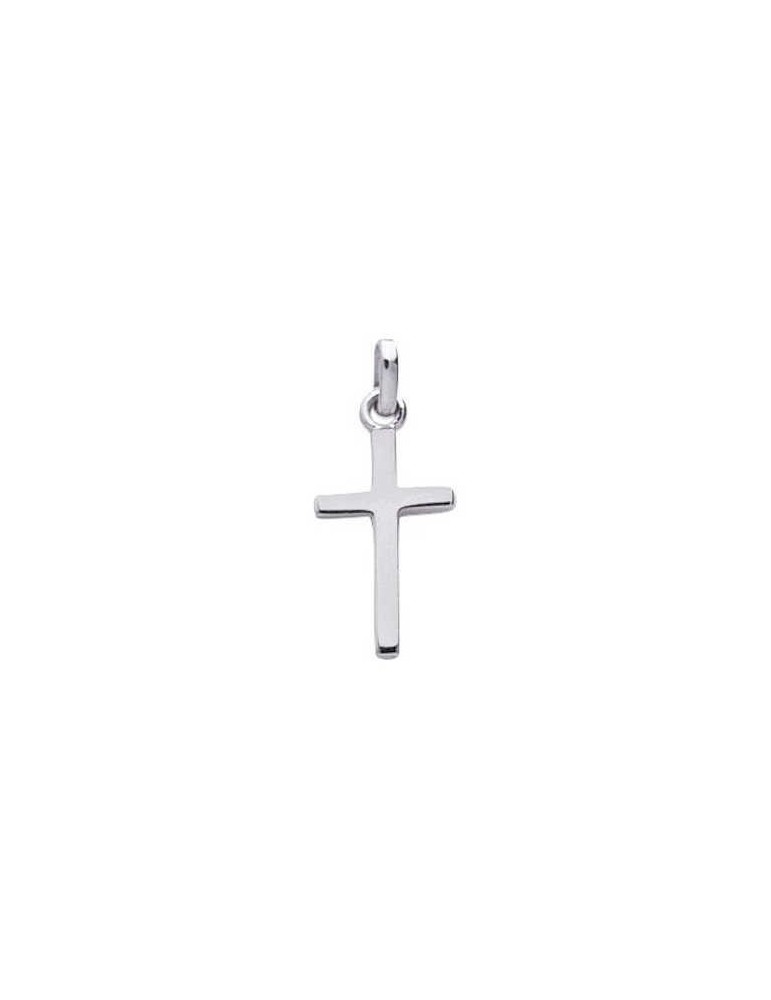 Pendentif Croix Or Blanc 9K 