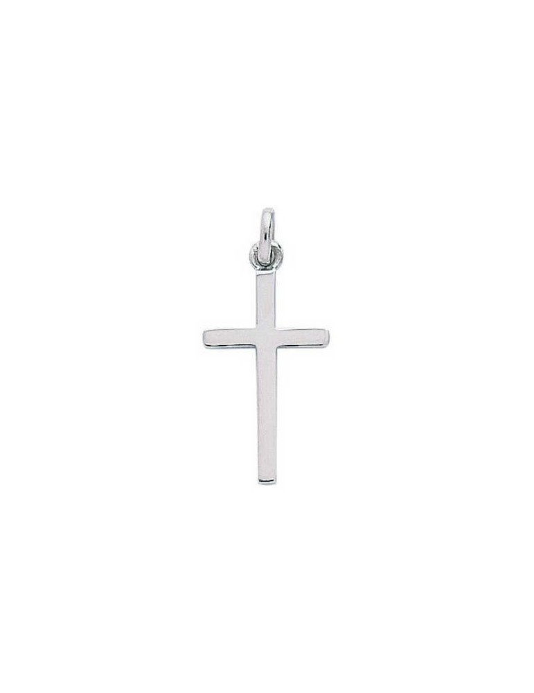 Pendentif Croix Or Blanc 9K 