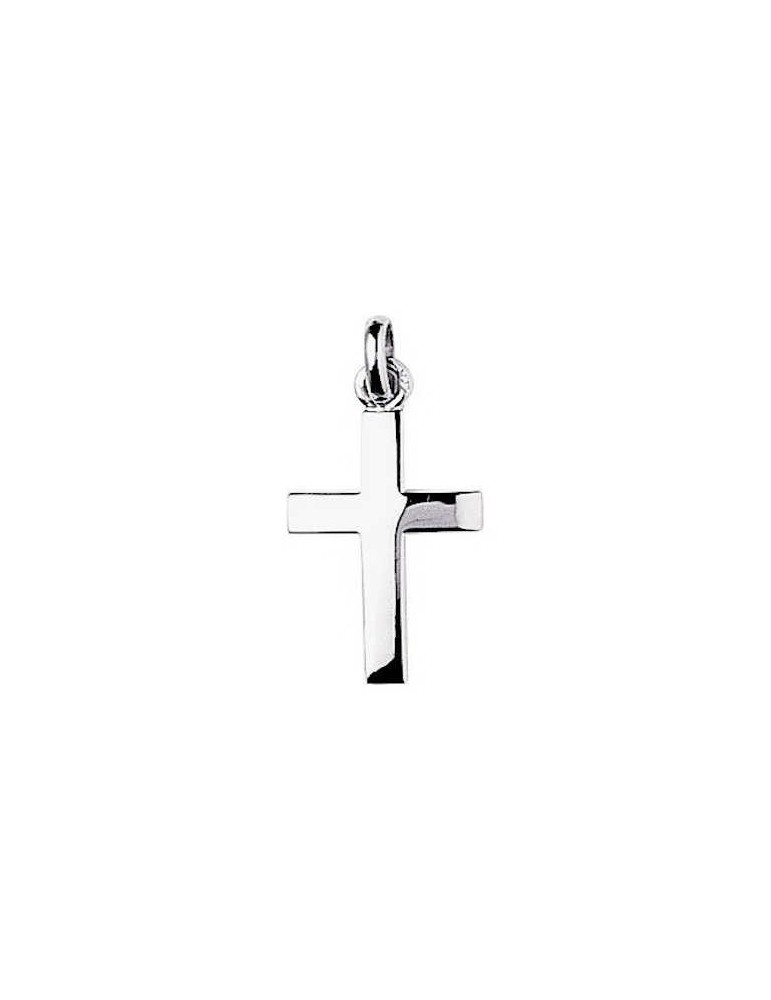 Pendentif Croix Or Blanc 9K 