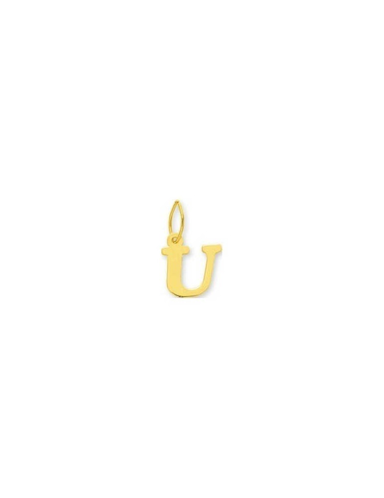 Pendentif Lettre "U" Or Jaune 9K  Pendentif Lettre "U" Or Jaune 9K