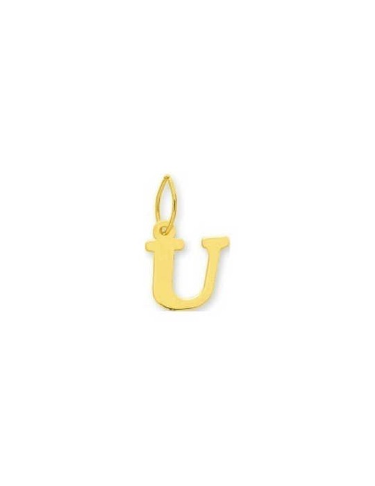 Pendentif Lettre "U" Or Jaune 9K  Pendentif Lettre "U" Or Jaune 9K