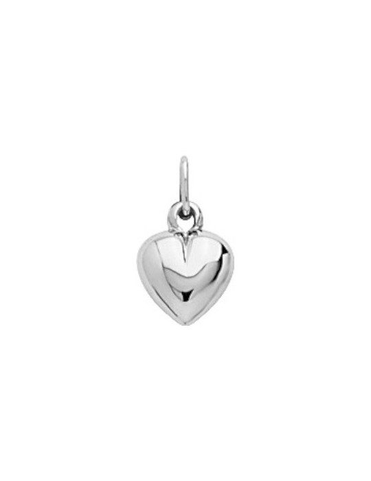 Pendentif Coeur Bombé  Or Gris 18 carats 750/1000