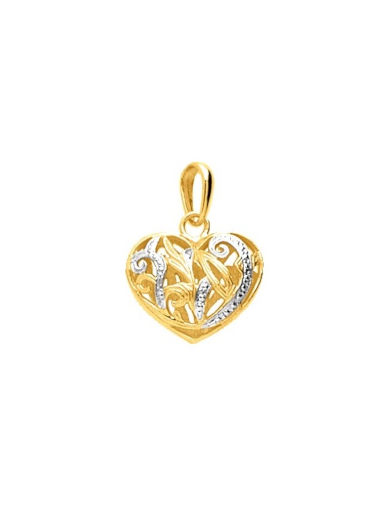 Pendentif Coeur Bombé 2 Ors 18 carats 750/1000