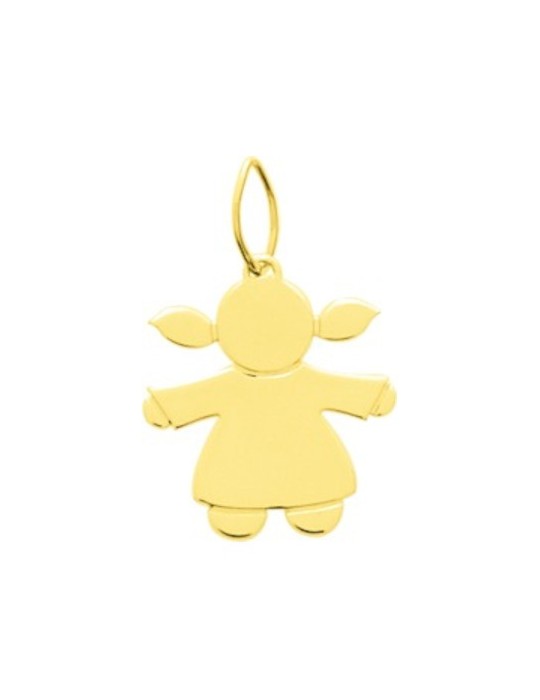 Pendentif Fille Or Jaune 18 carats 750/1000
